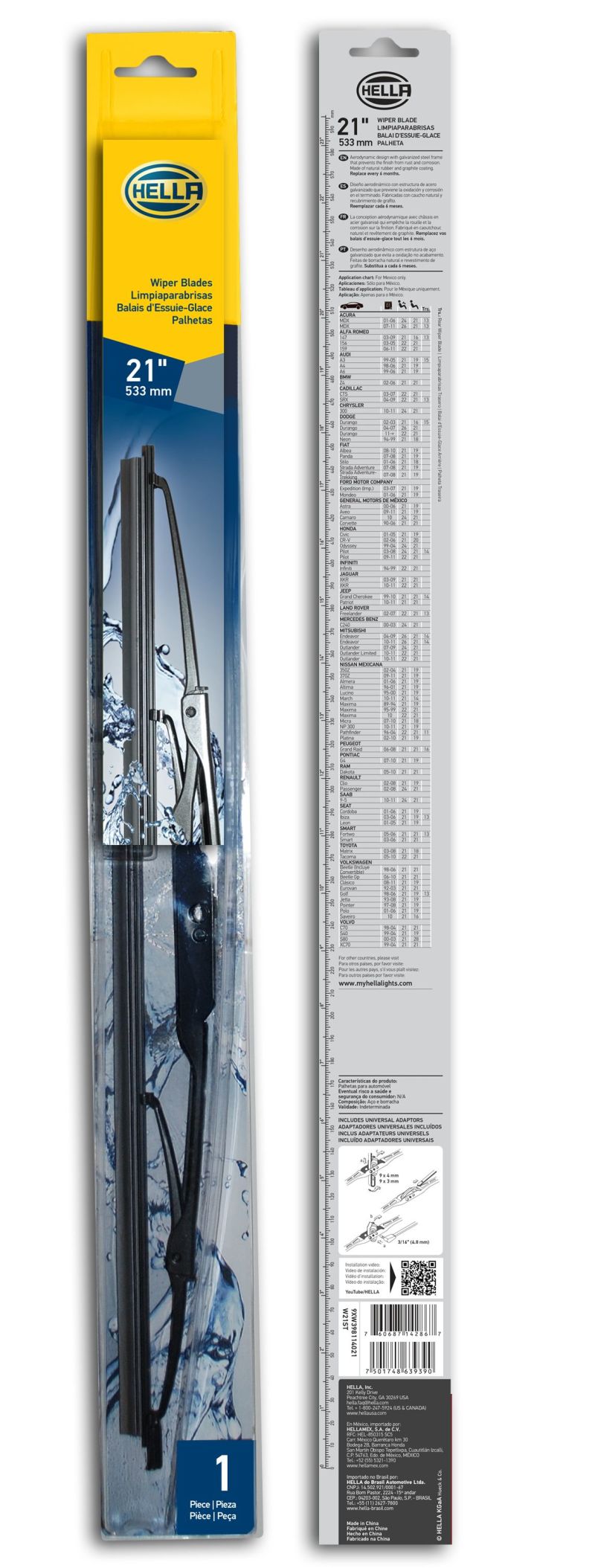 Hella Standard Wiper Blade 21in - Single LA9XW398114021