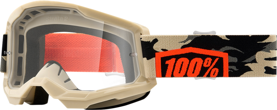 100% Strata 2 Goggles - Kombat - Clear 50027-00007