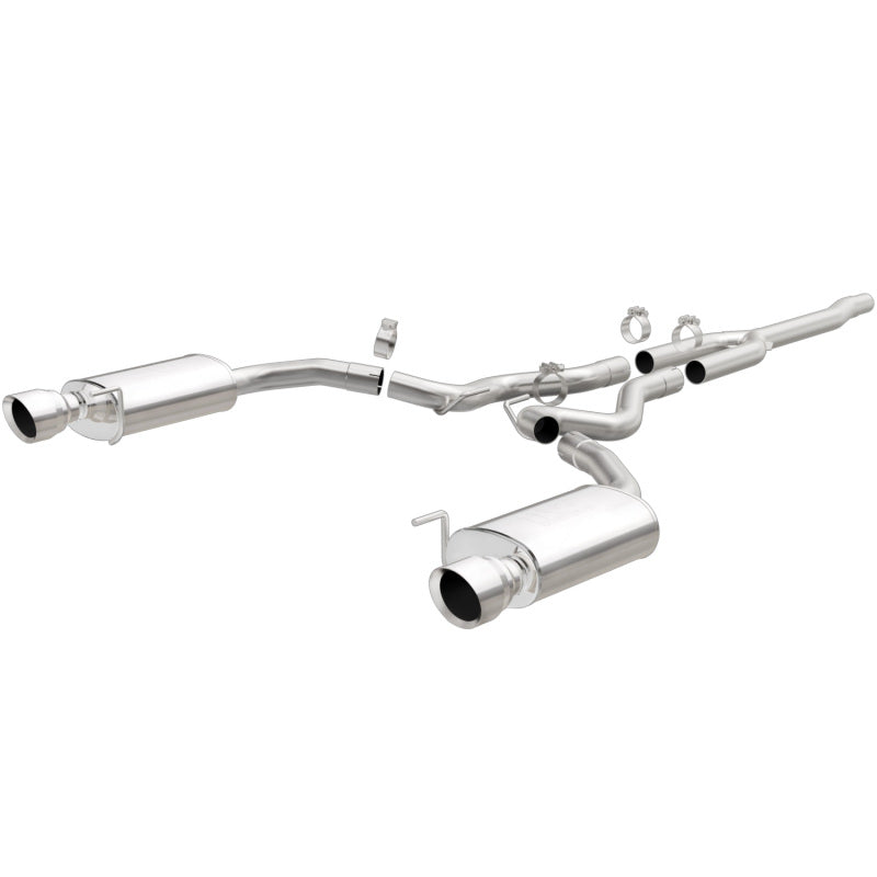 MagnaFlow Cat Back, SS, 2.5in, Street, Dual Split Polished 4.5in Tips 2015 Ford Mustang Ecoboost 19097
