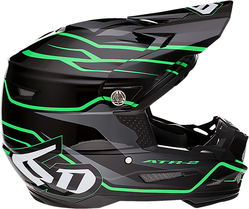 6D ATR-2 Helmet - Phase - Black/Green - Large 12-2847