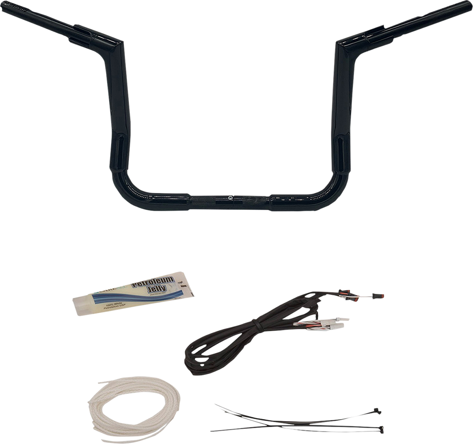 FAT BAGGERS INC. Handlebar Kit - Flat Top - 12" - Black 609212-B