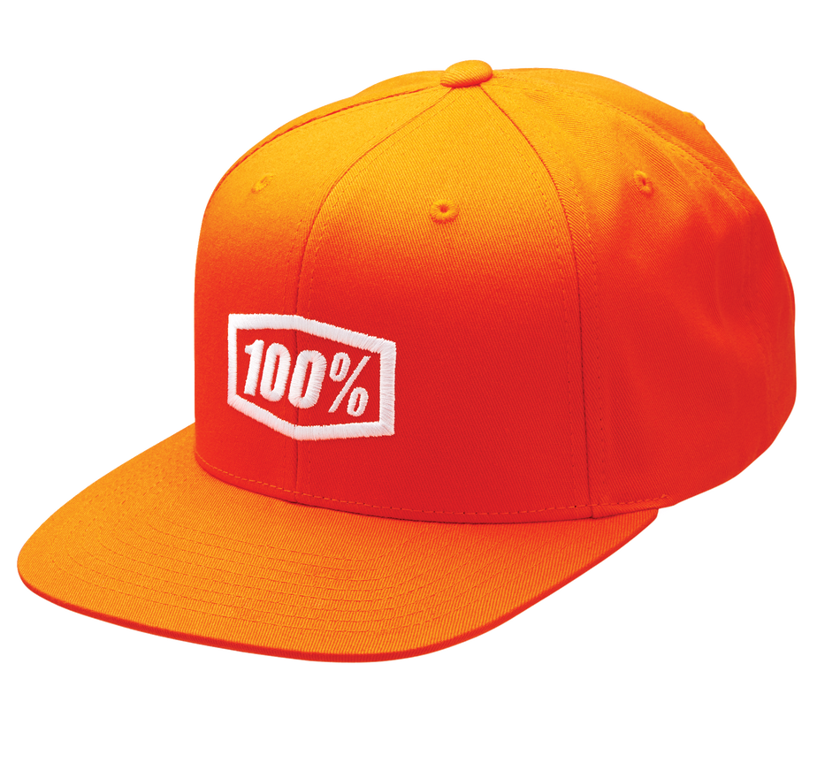 100% Youth Icon Snapback Hat - Orange - One Size 20047-00002