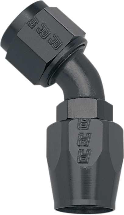 RUSSELL 45 Degree Hose End - Black - 6AN R13093B