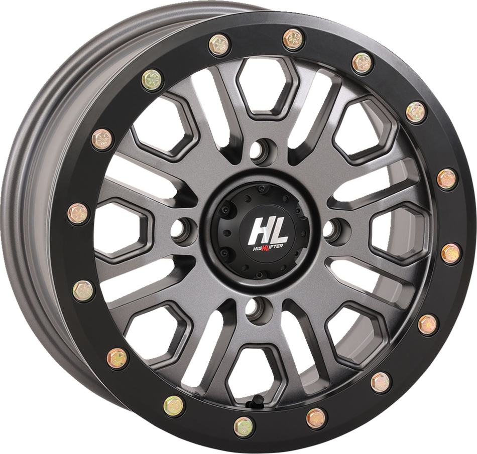 HIGH LIFTER Wheel - HL23 Beadlock - Front/Rear - Gun Metal Gray - 14x7 - 4/137 - 5+2 (+38 mm) 14HL23-1537