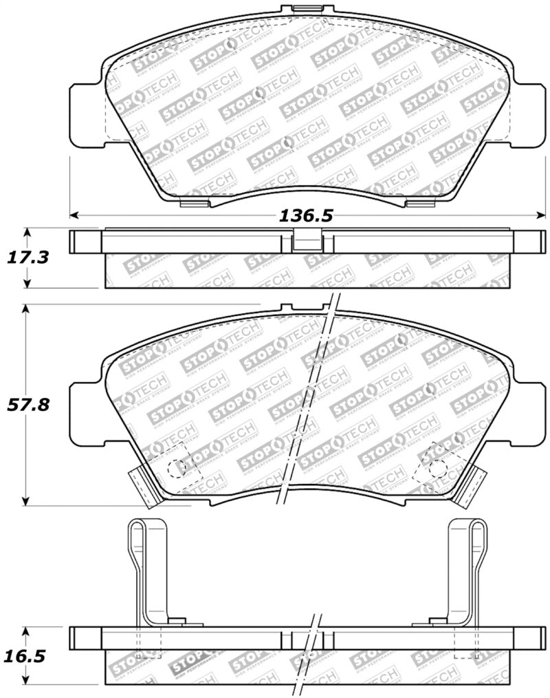 StopTech Performance 02-06 Acura RSX Type S / 93-95 Civic Coupe / 04-05 Civic Si / 93-97 Civic Del 309.0621