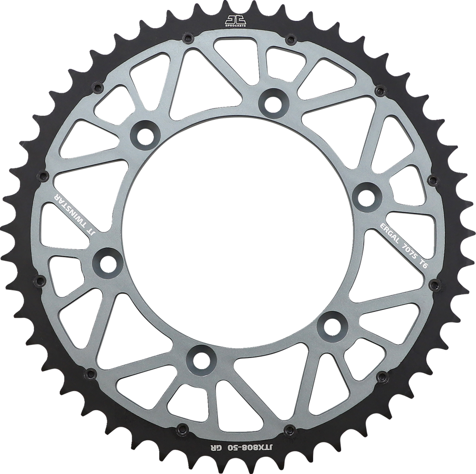 JT SPROCKETS Steel Rear Sprocket - Graphite - 50 Tooth JTX808.50GR