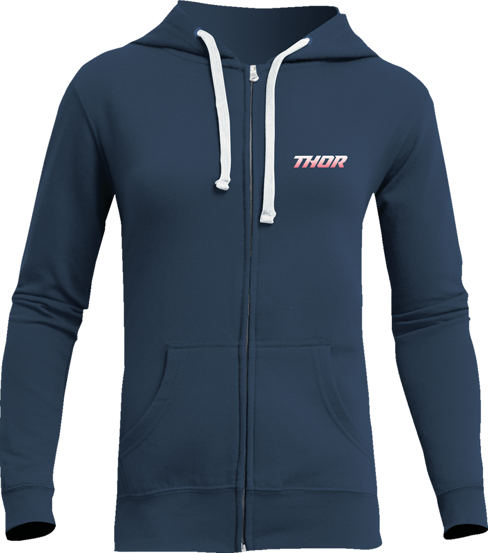 THOR Women's Halo Zip-Up Hooded Sweatshirt - Navy - Small 3051-1187