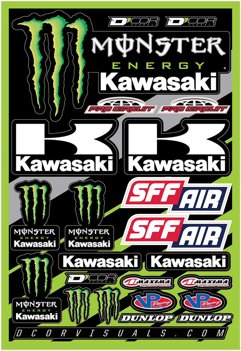 D'COR VISUALS Decal Sheet - Monster Energy - Kawasaki 40-20-116