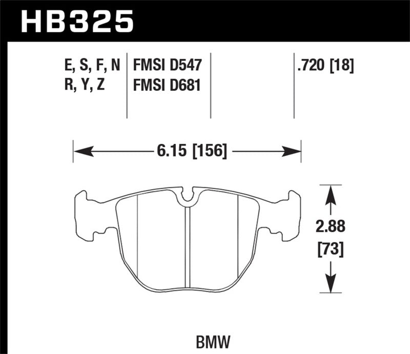 Hawk 01-03 BMW 530I 3.0L / 97-03 BMW 540I 4.4L / 96-01 740I 4.4L / 00-03 M5 5.0L / 01-06 M5 3.0L/4.4 KHB325Z.720