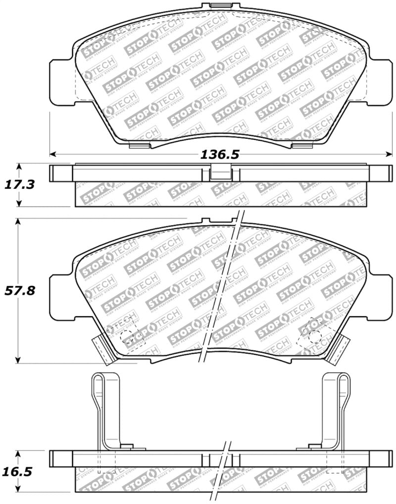 StopTech Street Select Brake Pads - Rear 305.0621