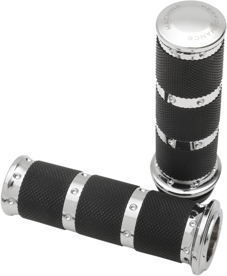 PERFORMANCE MACHINE (PM) Grips - XLS - TBW - Chrome 0063-2087-CH