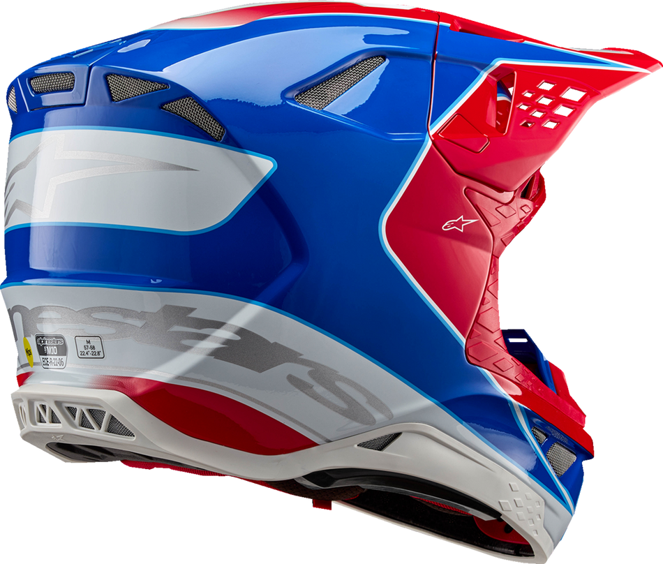 ALPINESTARS Supertech M10 Helm - Aeon - MIPS® - Gloss Bright Red/Blau - XS 8301923-3017-XS