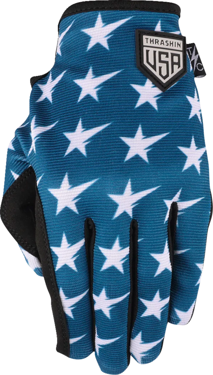 THRASHIN SUPPLY CO. Stars & Bolts Stealth Gloves - Red/Blue - Small SV1-12-08