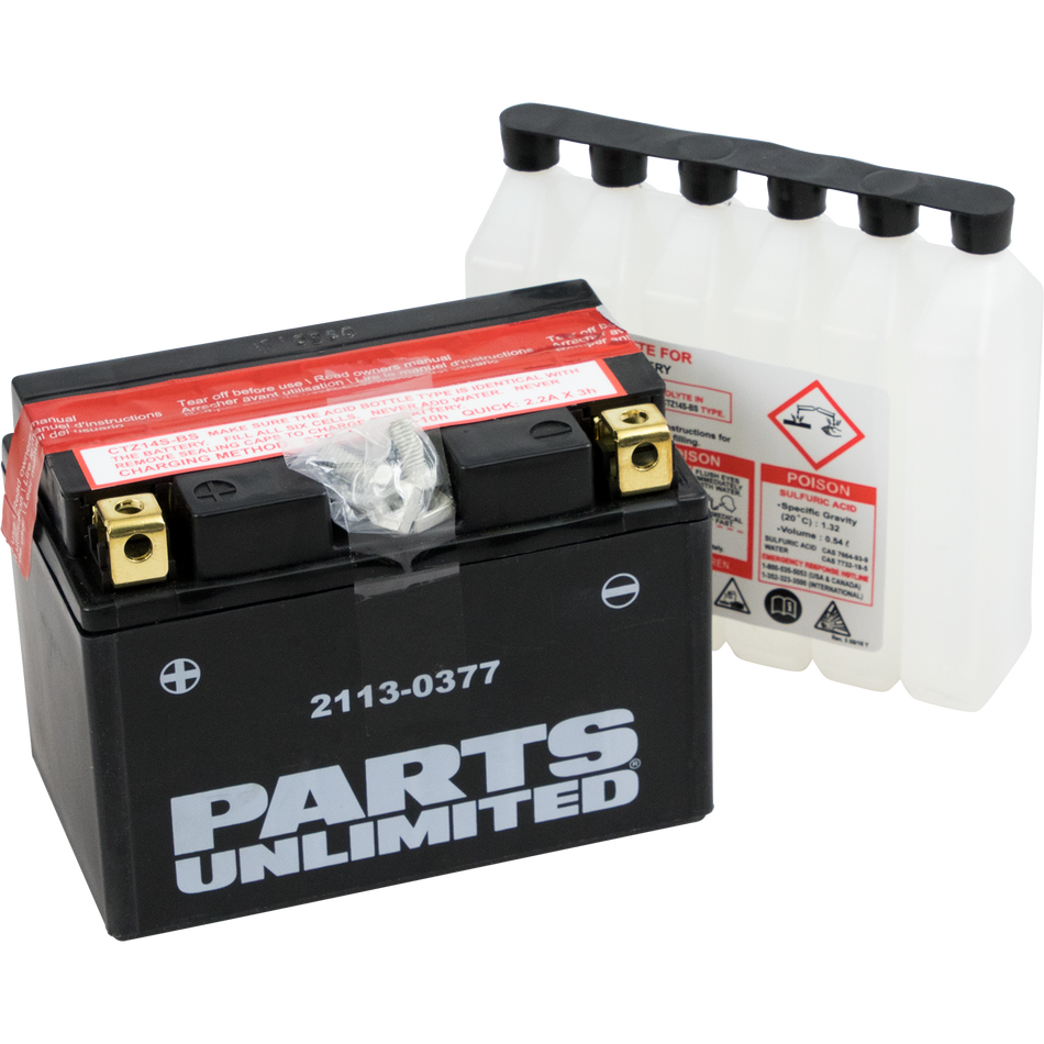 Parts Unlimited Agm Battery - Ytz14s-Bs Ctz14s-Bs