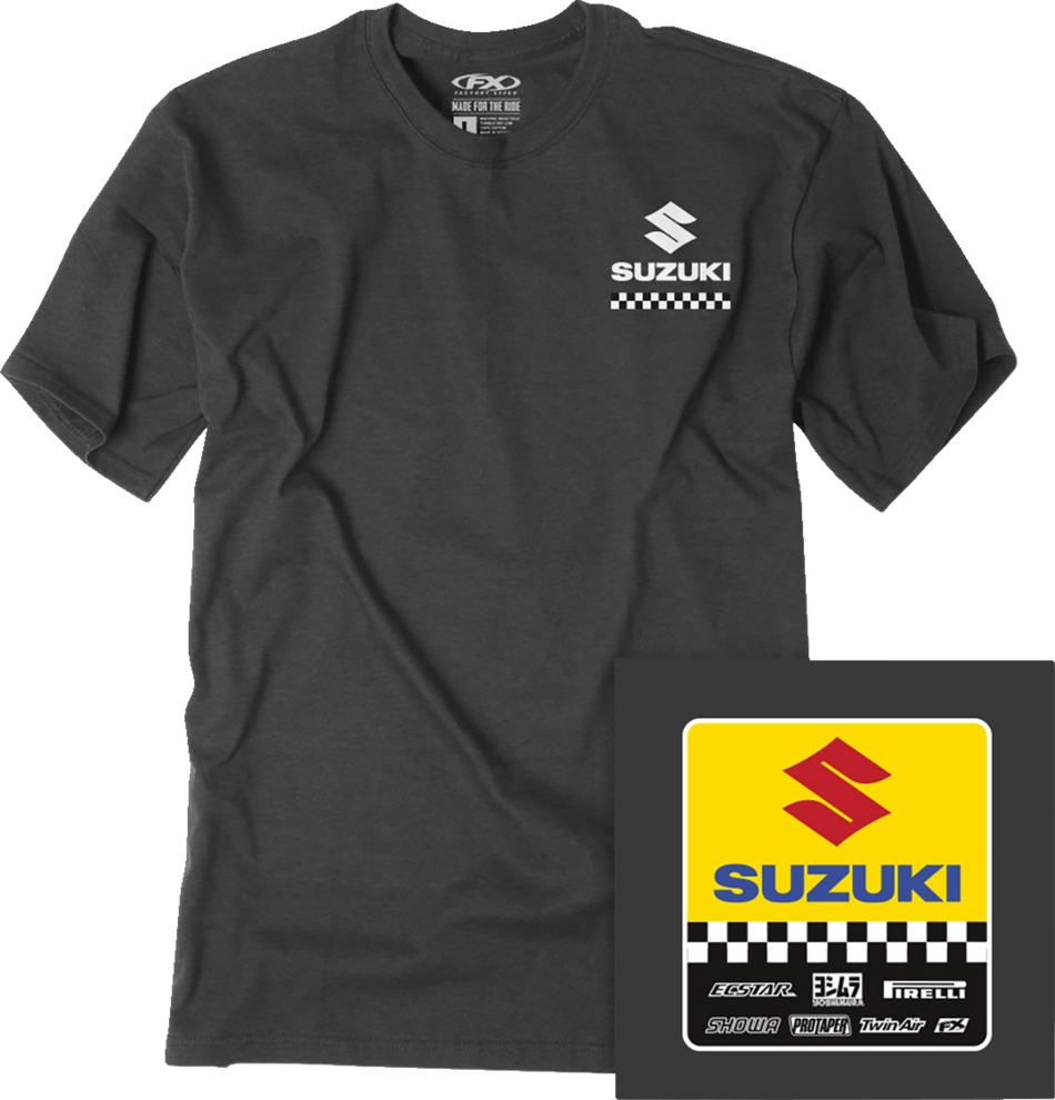 FACTORY EFFEX Suzuki Starting Line T-Shirt - Heather Charcoal - Large 27-87404