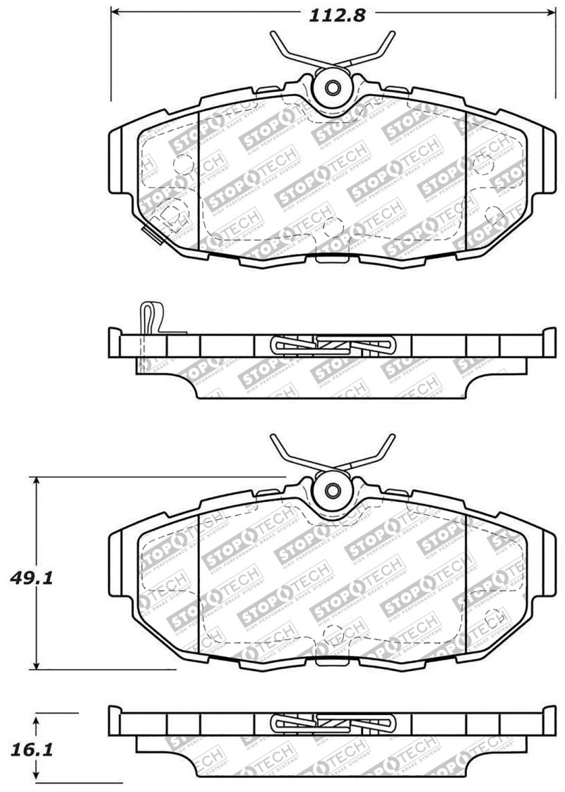 StopTech Street Select Brake Pads - Rear 305.1465