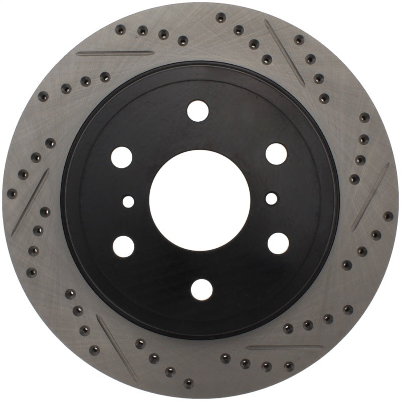 StopTech 05-10 GMC Sierra (w/ Rear Drum) / 07-09 GMC Yukon Rear Right Slotted & Drilled Rotor 127.66065R