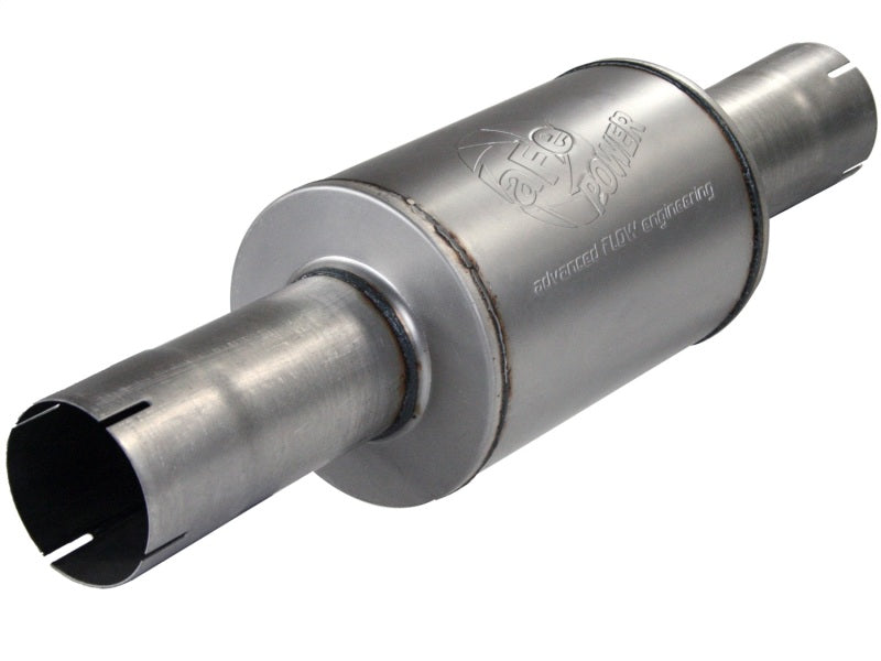 aFe Atlas Exhausts Mufflers Al Steel EXH Muffler 4 ID In/Out 8 Dia x 12L AL 49-91014