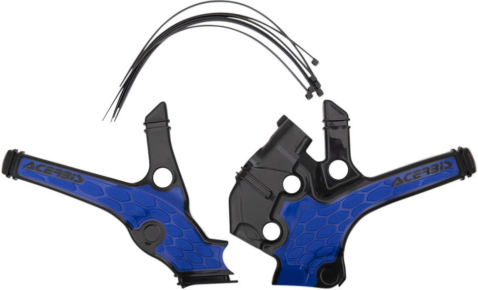 ACERBIS X-Grip Frame Guards - Black/Blue 2736381004