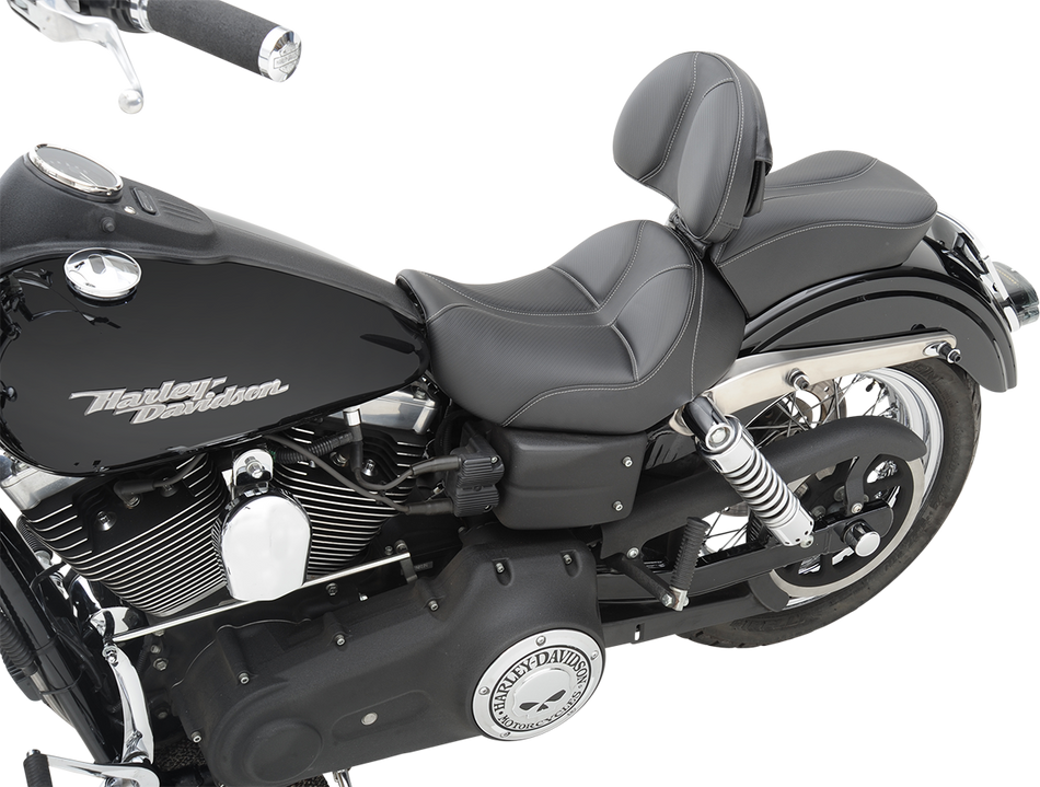 SADDLEMEN Dominator Solo Seat - Stitched - Black w/ Gray Stitching - FL/FX '06-'17 806-04-0042