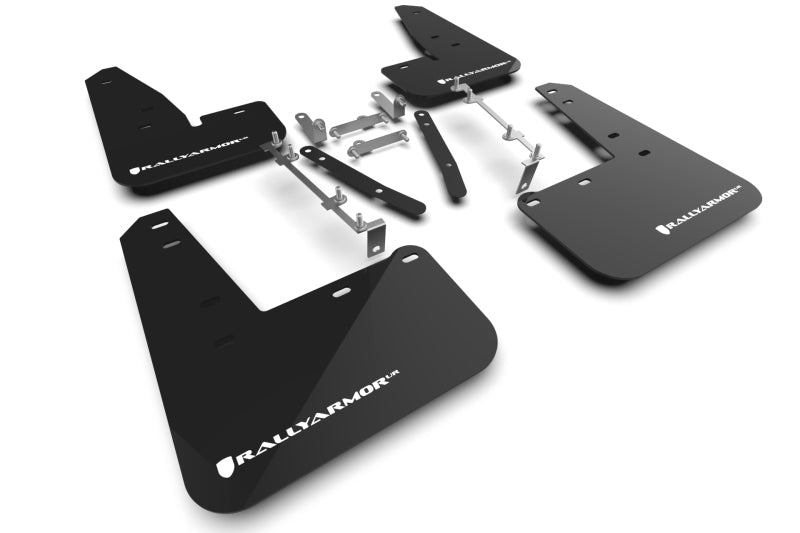 Rally Armor 2023 Toyota GR Corolla Black UR Mud Flap w/ White Logo MF89-UR-BLK-WH