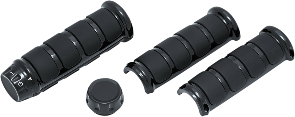 KURYAKYN Grips - ISO® - Three-Piece - Black 6781