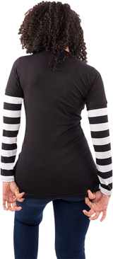 LETHAL THREAT Women's Long-Sleeve Stripe T-Shirt - Black/White - Small LA20645S