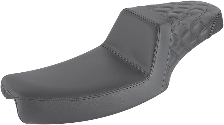 SADDLEMEN Step-Up Seat - Rear Lattice Stitch - Black - FXD 891-04-173