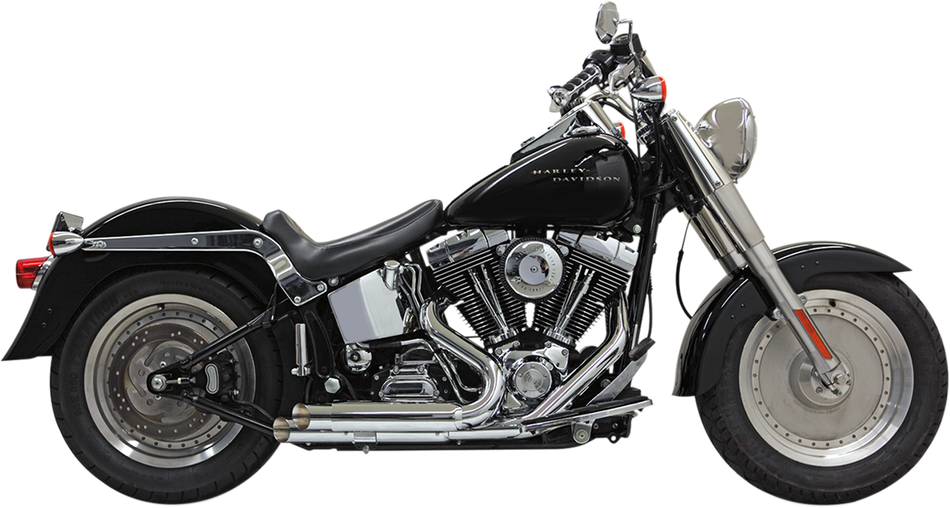 BASSANI XHAUST Pro Street Exhaust - Chrome - Slash Cut - '86-'17 Softail 1S24F