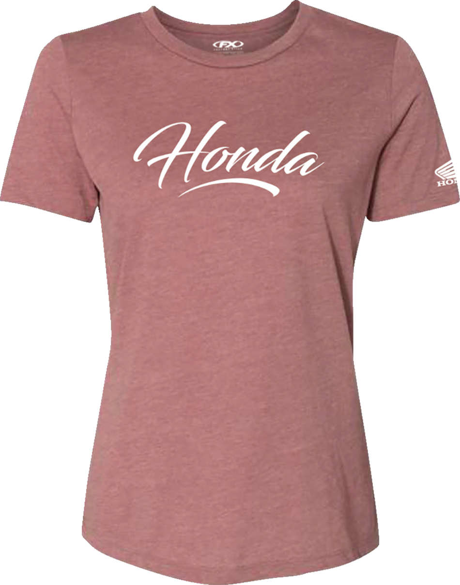 FACTORY EFFEX Women's Honda Script T-Shirt - Heather Mauve - Large 27-87344