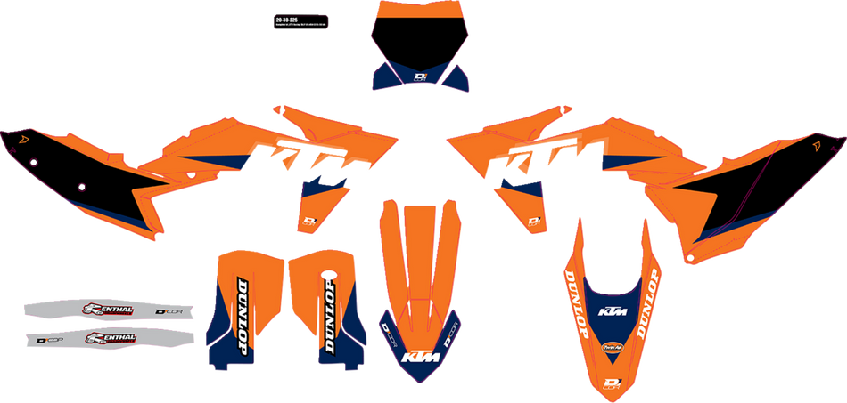 D'COR VISUALS Graphic Kit - Black - KTM Racing 20-30-225