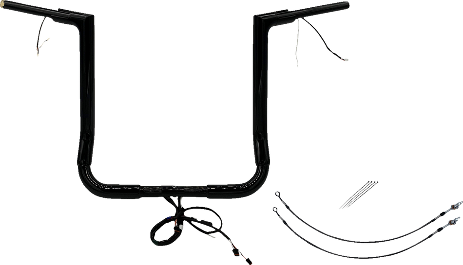 FAT BAGGERS INC. Handlebar Kit - Flat Top - 16" - Black 601216-B