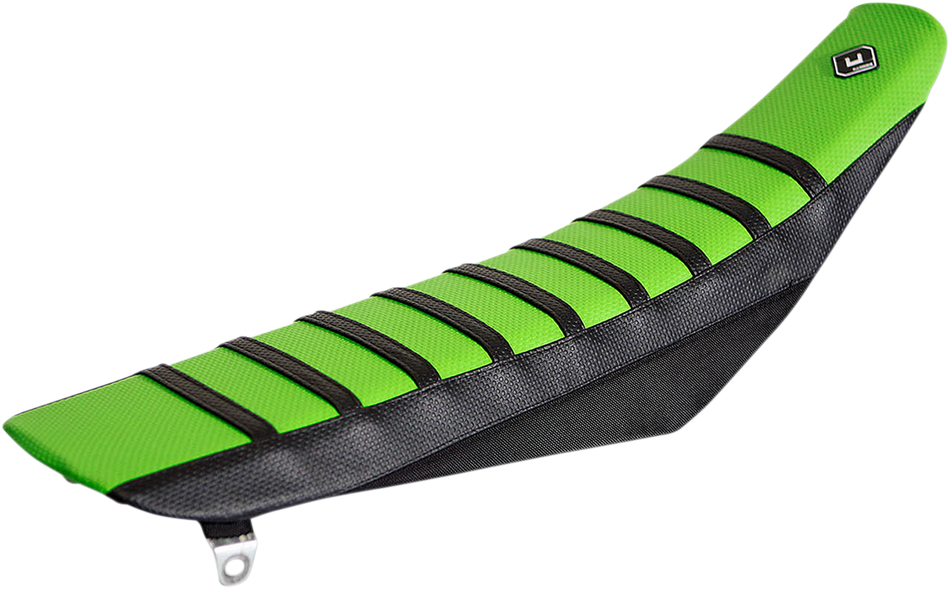 FLU DESIGNS INC. Pro Rib Seat Cover - Green/Black - KX 125/250 '99-'02 25501