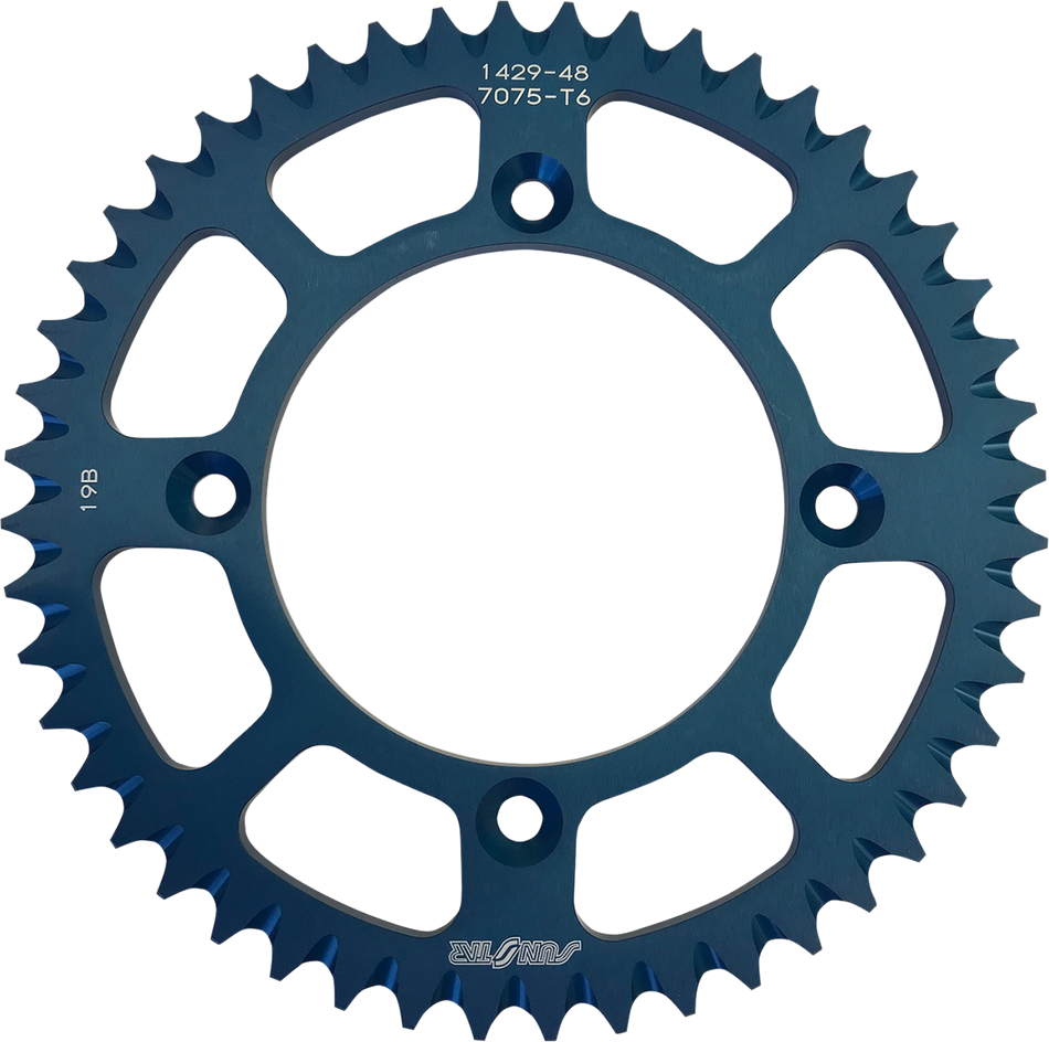 SUNSTAR SPROCKETS Aluminum Rear Sprocket - 48 Tooth - Blue 5-142948BL