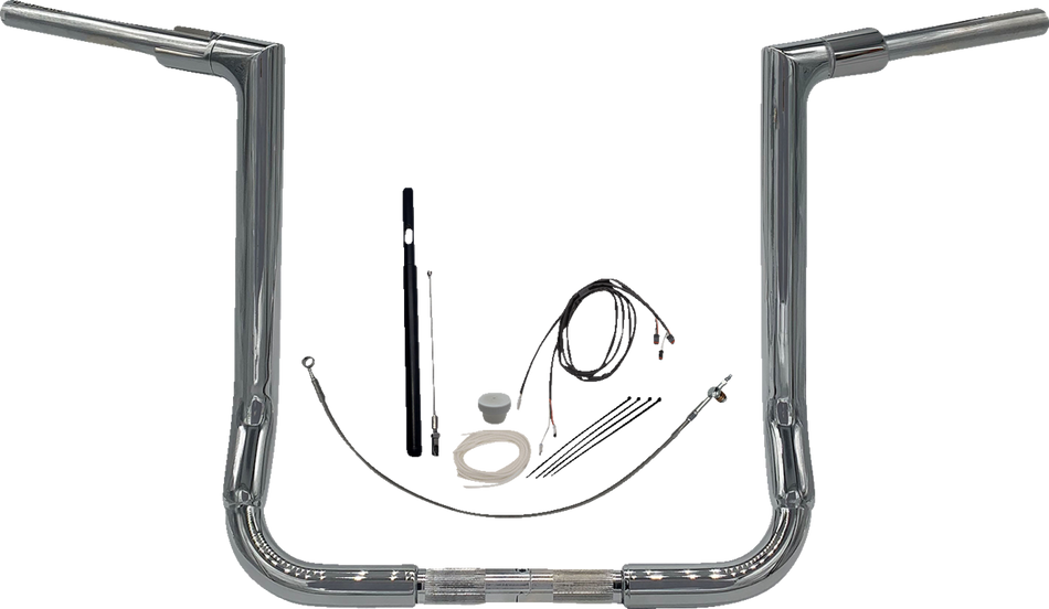 FAT BAGGERS INC. Handlebar Kit - Flat Top - 16" - Chrome 619016