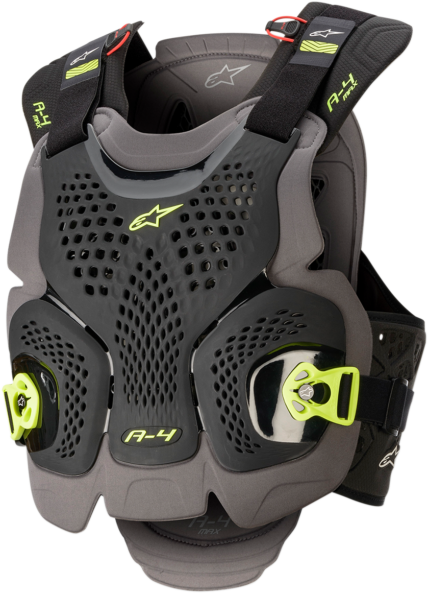 ALPINESTARS A-4 Max Chest Guard - Black/Anthracite/Yellow Fluo - XL/2XL 67015201155XL2X