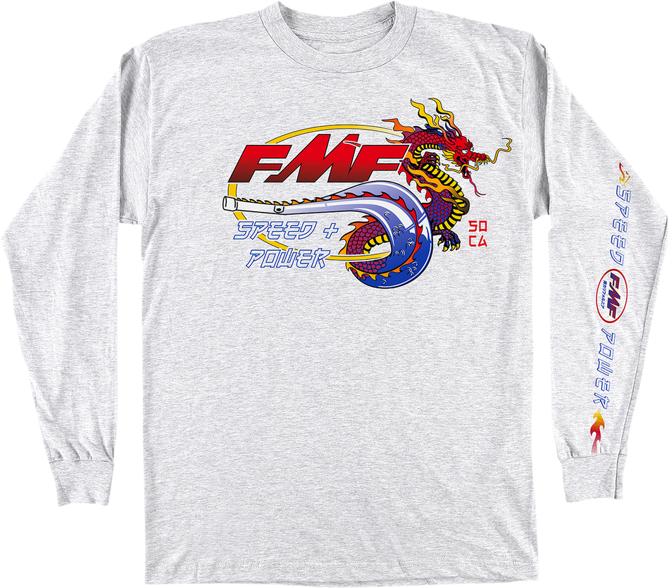 FMF Fire Starter Langarm-T-Shirt - Heather Grey - Medium FA21119901HGMD 3030-21333 