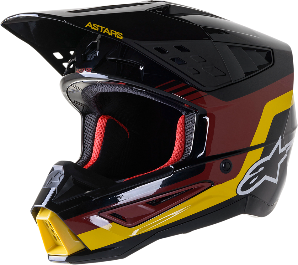 ALPINESTARS SM5 Helmet - Venture - Black/Bordeaux/Yellow/Glossy - Large 8305122-1358-LG