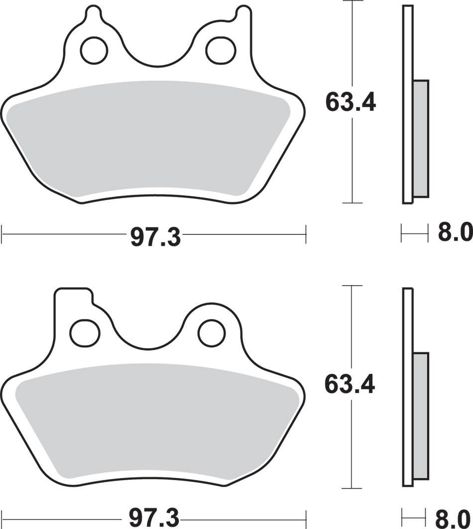 SBS Sintered Brake Pads - Harley-Davidson 826H.HS