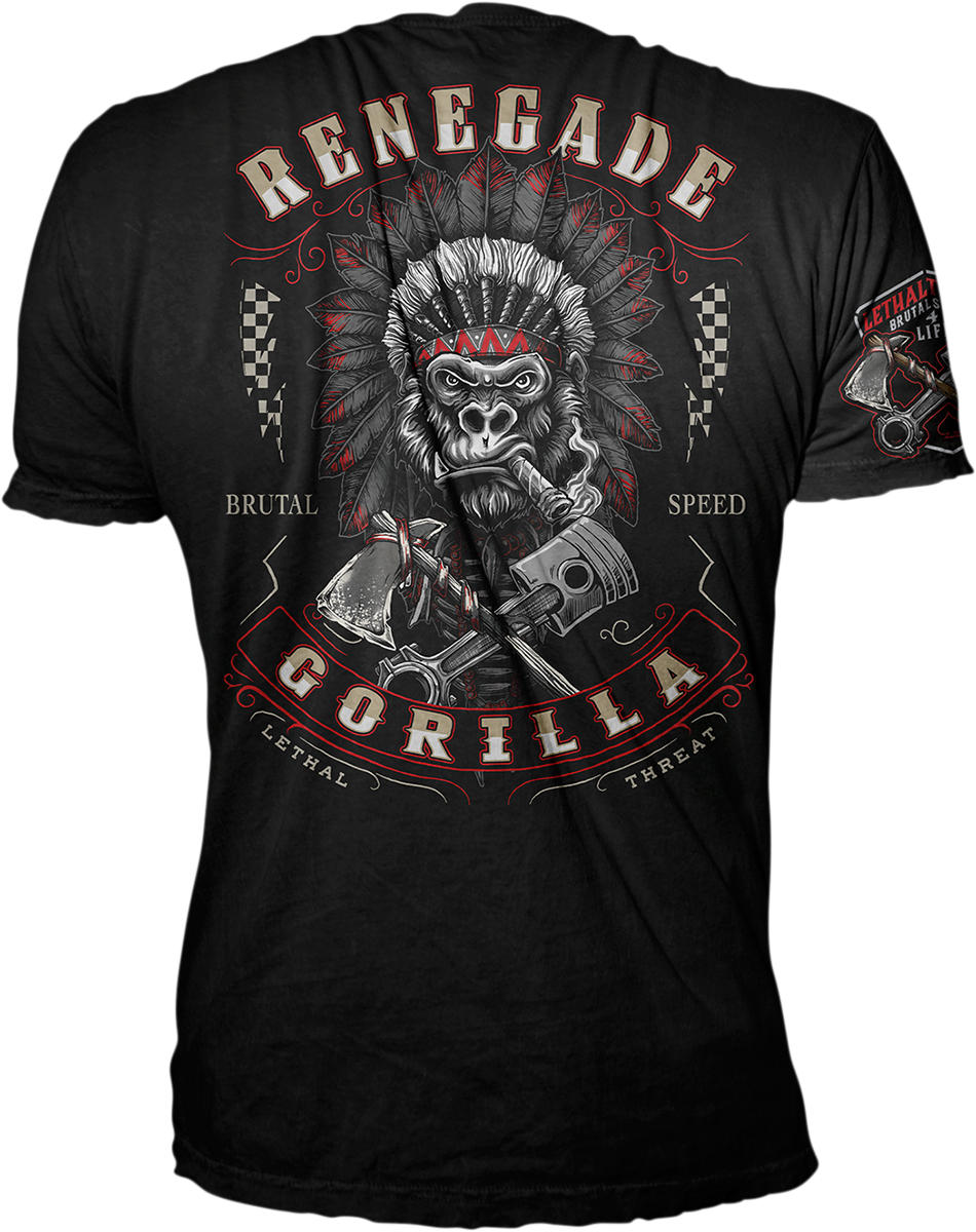 LETHAL THREAT Renegade Biker T-Shirt - Black - 3XL VV40164XXXL