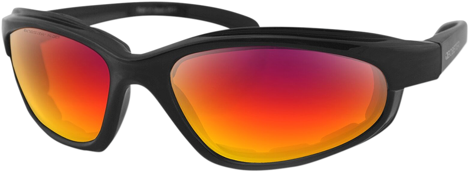 Gafas de sol BOBSTER Fat Boy - Negro mate - Púrpura/Rojo Revo EFB003H 