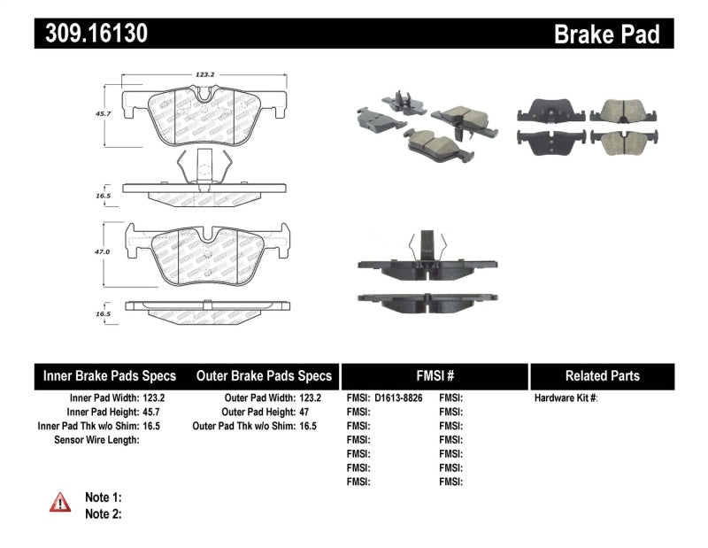 StopTech Performance Brake Pads 309.1613