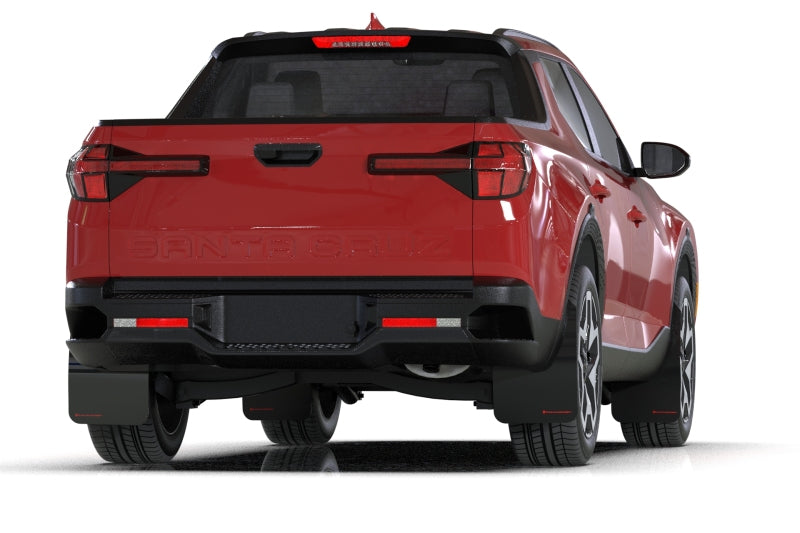 Rally Armor 2022 Hyundai Santa Cruz Black UR Mud Flap w/ Red Logo MF78-UR-BLK-RD