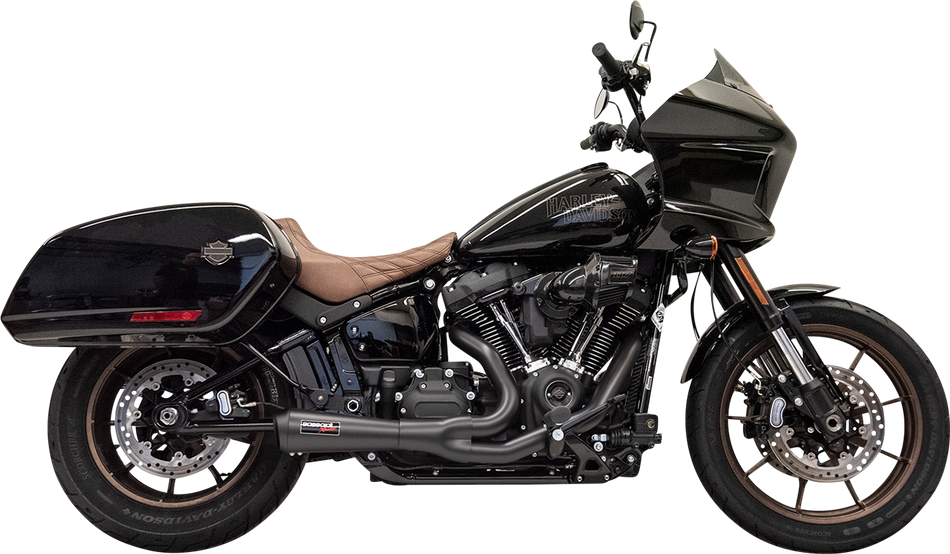 BASSANI XHAUST The Ripper Short Road Rage 2-into-1 Exhaust System - Black Softail  1S74B