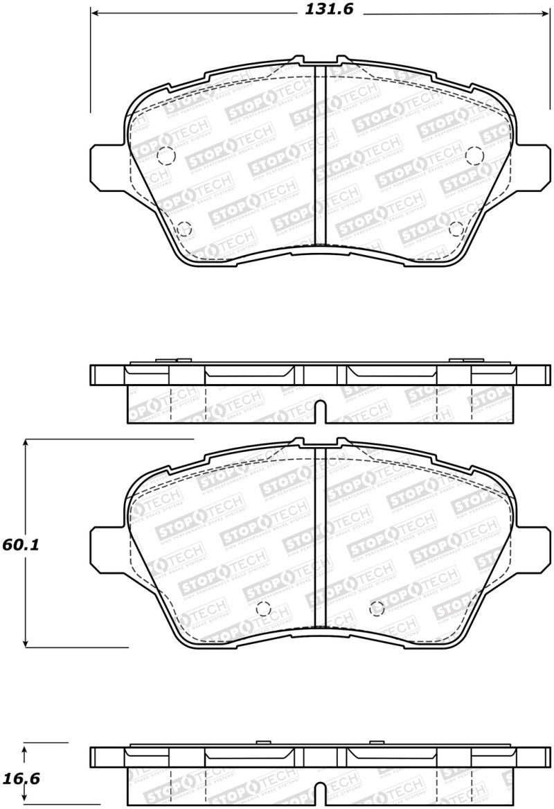 StopTech 14-18 Ford Fiesta Street Performance Front Brake Pads 308.173