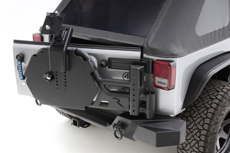 Rampage 07-18 Jeep Wrangler JK (Incl. Unlimited) Trail Guard Tire Carrier - Black 9950919