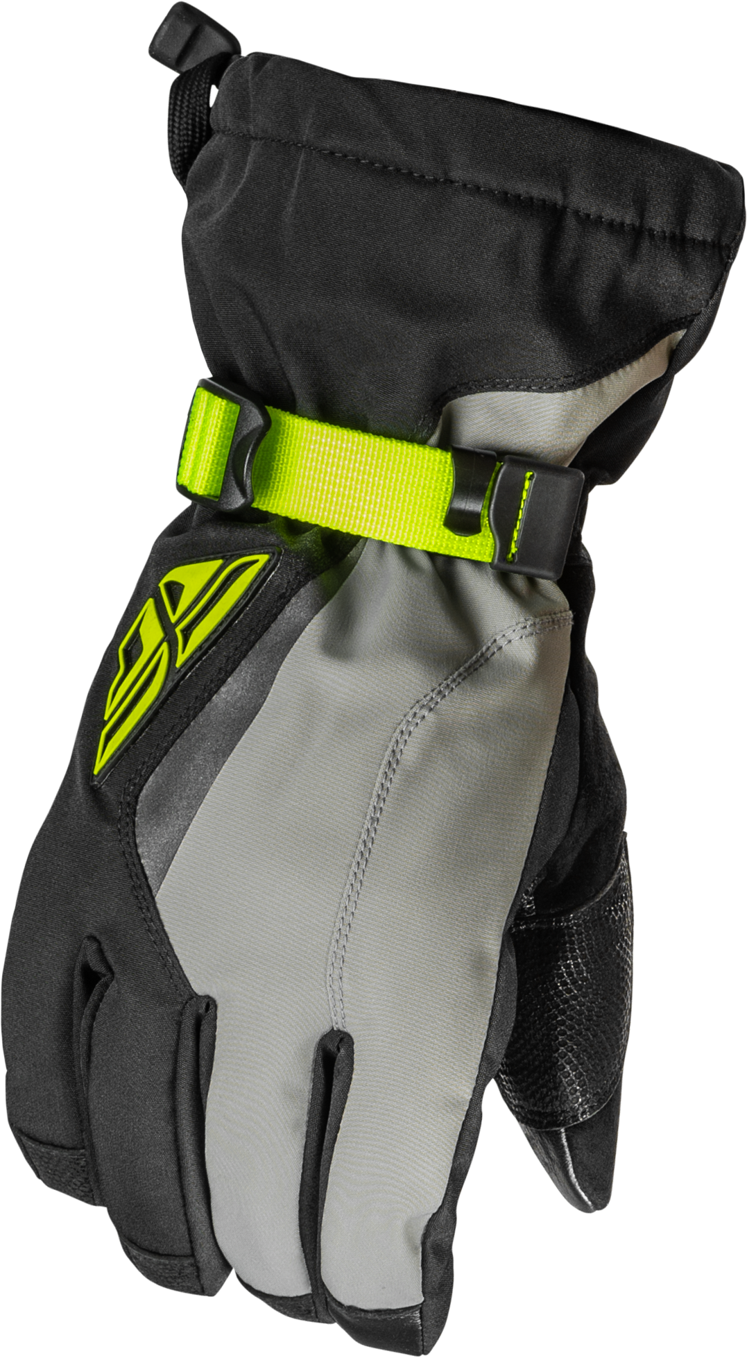 FLY RACING Title Gauntlet Gloves Black/Grey/Hi-Vis Sm 371-0602S