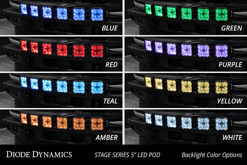 Diode Dynamics Bronco SS5 6-Pod CrossLink Grille Lightbar Kit Sport - White Combo DD7235