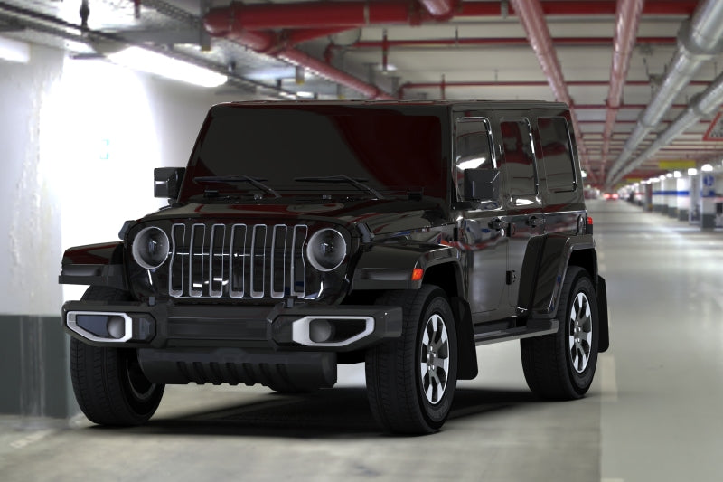Rally Armor 18-22 Jeep JL Wrangler Black UR Mud Flap w/ Red Logo MF54-UR-BLK/RD