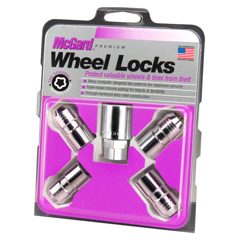 McGard Wheel Lock Nut Set - 4pk. (Cone Seat) M14X1.5 / 21mm & 22mm Dual Hex / 1.639in. L - Chrome 24215